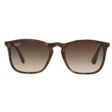 Óculos De Sol Ray Ban Chris Rb4187l 856-13/54 Tartaruga - Lente Marrom Degradê