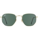 Óculos de Sol - Ray-Ban Hexagonal 3548NL 001 - Tam. 54 - Dourado - Ray ban