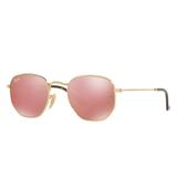 Óculos de Sol Ray-Ban Hexagonal Rosa/Dourado 51-21 - Ray ban