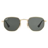 Óculos de Sol Ray-Ban Hexagonal Verde G-15 Dourado 51-21 - Ray ban