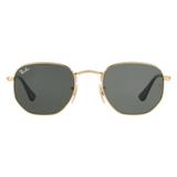 Óculos de Sol Ray-Ban Hexagonal Verde G-15 Dourado 51-21 - Ray ban
