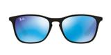 Óculos de Sol Ray Ban Junior Chris RJ9061 Preto Lente Azul Espelhada - Ray-ban junior