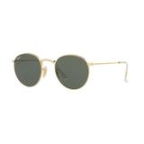 Oculos De Sol Ray Ban Round Metal Rb3447l 001 50mm Dourado Lente Verde G15