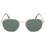 Óculos De Sol RayBann Hexagonal Rb3548n 001/54 Dourado - Ray ban
