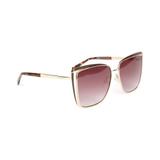 Oculos feminino bulget bg3246 01a dourado metal lente degrade medidas 56-15-140