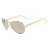 Óculos Lacoste L163S 714 Ouro Lente Espelhada Ouro Tam 62