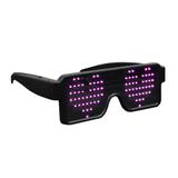 Óculos Letreiro LED USB Recarregável 8 Efeitos - Rosa - Hutz