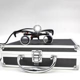 Oculos Lupa Cabeca 3,5x Maleta Led Cirurgico Dentista Medico - Braslu