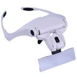 Oculos Lupa Cabeça Dentista Costura 5 Lentes Luz Led - Lorben