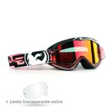 Óculos Motocross Dragon MDX Nerve Red - Lente Vermelha Espelhada + Lente Transparente