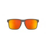 Óculos Oakley HOLBROOK METAL OO4123 412322 Prateado Lente Polarizada Vermelho Ruby Prizm Tam 55