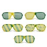 Óculos Persiana Multicolor Plástico Verde e Amarelo 12 unidades Brasil - Festabox
