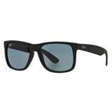 Oculos Sol Ray Ban Justin Rb4165 622/2v 57 Preto Fosco Lente Cinza Polarizada