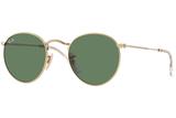Óculos sol ray-ban rb3447 001 round metal dourado l verde g15 tamanho 53 - Ray ban