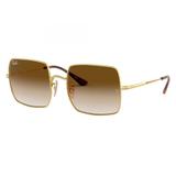 Oculos Sol Ray Ban Square Rb1971 914751 54 Dourado Lente Marrom Degradê
