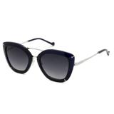 Óculos Solar Ana Hickmann Ah3174 A01 Azul Haste Metal Prata Medidas 54-22 145