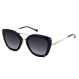 Óculos Solar Ana Hickmann Ah3174 A01 Azul Haste Metal Prata Medidas 54-22 145