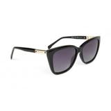 Óculos Solar Bulget Modelo BG9102I A02P Preto Fosco Detalhe Dourado Medidas 56-15-145
