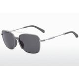 Óculos Solar Calvin Klein Jeans Modelo CKJ18100S Metal L Cinza Medidas 57-16-140