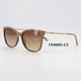 Óculos Solar Carmen Vitti Modelo CV0005 C3 Marrom Acetato Haste Metal L Polarizada Medidas 54-16-140