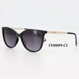 Óculos Solar Carmen Vitti Modelo CV0009 C1 Preto Acetato Lente Polarizado Medidas 55-16-140