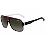 Óculos Solar Carrera 33/S 8V4 6211 Preto Detalhe em Couro Vermelho L Polarizado Medidas 62-10-140