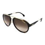 Óculos Solar CARRERA Modelo 132/S 2IK 57HA Tartaruga Acetato Haste Metal Medidas 56-19-145