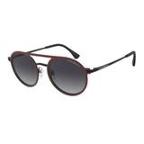 Óculos Solar EA2080 32328G Tamanho Vermelho Haste Preto Metal Tamanho 53 - Emporio armani