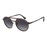 Óculos Solar EA2080 32328G Tamanho Vermelho Haste Preto Metal Tamanho 53 - Emporio armani