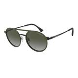 Óculos Solar Emporio Armani EA2080 32308E Verde Haste Preto Metal Tamanho 53