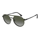 Óculos Solar Emporio Armani EA2080 32308E Verde Haste Preto Metal Tamanho 53