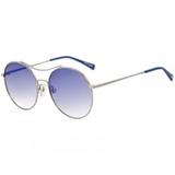 Óculos Solar Feminino Atitude Modelo AT3168 02A Metal Lente AZul Degradê Medidas 56-17-142