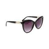 Oculos solar feminino bulget bg9114 a01 preto brilho medidas 57-17-140