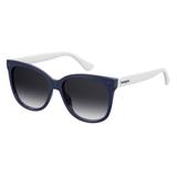 Óculos Solar Feminino Havaianas Modelo Sahy QMB 569O Azul Haste Branco Quadrado Feminino Medidas 56-16-145