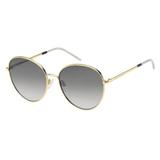 Óculos Solar Feminino Tommy Hilfiger TH 1649/S J5G 589O Dourado Metal Lente Cinza Medidas 57-18-140