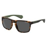 Óculos Solar Masculino Polaroid PLD 2079/S PHW 57UC Tartaruga Haste Verde Polarizado Medidas 57-20