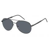 Óculos Solar Masculino Tommy Hilfiger Modelo TH 1653/S 003 59IR Metal Preto Medidas 59-16-145