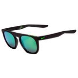 Óculos Solar Nike Modelo Flatspot Ev 0923 304 Preto Fosco/ Verde Espelhado - Lente 5,2 Cm