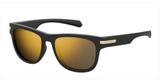 Óculos solar polaroid 2065/s i46/lm preto l dourado polarizado medidas 54-19-135