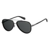 Óculos Solar Polaroid Modelo PLD 2073/S 003 58M9 Aviador Aço e Preto Lente Polarizado Medidas 57-15-145