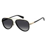 Óculos Solar Polaroid Modelo PLD 2073/S 807 58WJ Aviador Aço Dourado L Polarizado Medidas 57-15-145