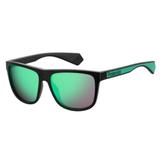 Óculos Solar Polaroid Modelo PLD 6062/S 7ZJ 575Z Preto Verde L Polarizado Tamanho 57