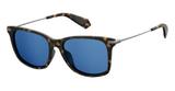 Óculos solar polaroid pld 6078/f/s 086/c3 havana lente azul medidas 55-17-145