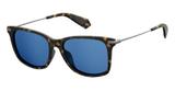 Óculos solar polaroid pld 6078/f/s 086/c3 havana lente azul medidas 55-17-145