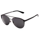Óculos Solar Polo Ralph Lauren PH3123 936587 Preto Metal Lente Cinza Tam 60-16-145