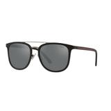 Óculos Solar Polo Ralph Lauren PH4144 52846G Preto GunMetal L Espelhado Metal Medidas 53-20-145