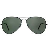 Óculos Solar Ray-Ban Aviador/Médio Rb 3025l L2823 58 Metal Preto Lente Verde Medidas 58-14-135 - Ray ban