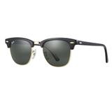 Oculos Solar Ray Ban Clubmaster Rb3016 W0365 51mm Preto Dourado Verde G15