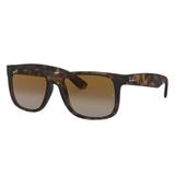 Óculos Solar Ray-Ban Justin Classico Tartaruga Lente Polarizado Medidas 55-16-145 - Ray ban