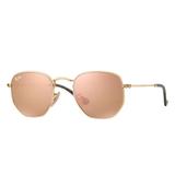 Óculos Solar Ray-Ban Modelo RB3548N 001/Z254 Hexagonal Metal Flat Lenses Medidas 54-21-145 - Ray ban